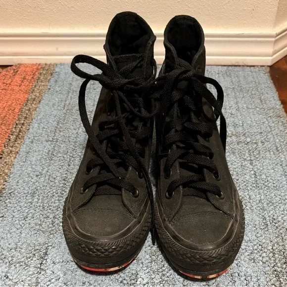 Converse Black Women's Wedge High-Top Sneakers - Picture 6 of 7